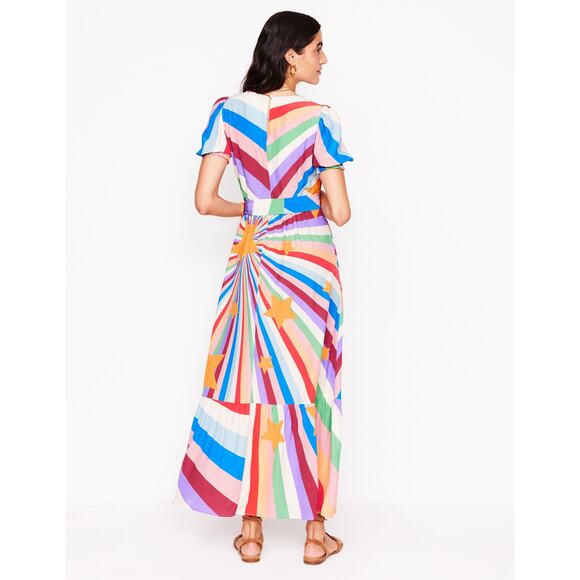 Boden Blouson Crew Neck Maxi Dress – Multi Supernova Print - Picture 4 of 9